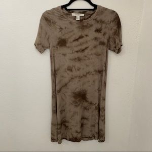 Forever 21 Short Sleeve Brown Tie-Dye Dress